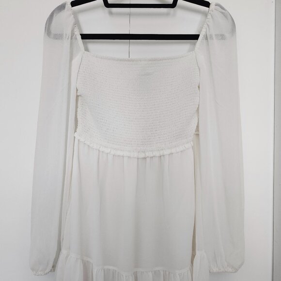 BNWOT Aritzia Wilfred Tempest chiffon dress | light birch, size S - Picture 7 of 10